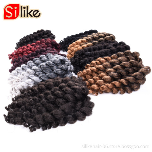 HOT! Sale Hair 8inch BUG Jumpy Wand Curl Crochet Braids 22 Roots Jamaican Bounce Synthetic spring Crochet Hair for Black Women